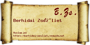 Berhidai Zsüliet névjegykártya